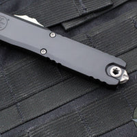 Microtech Ultratech ZBP Zero Blade Play OTF Knife- Double Edge- Black Handle- Apocalyptic Blade 1122-10 AP