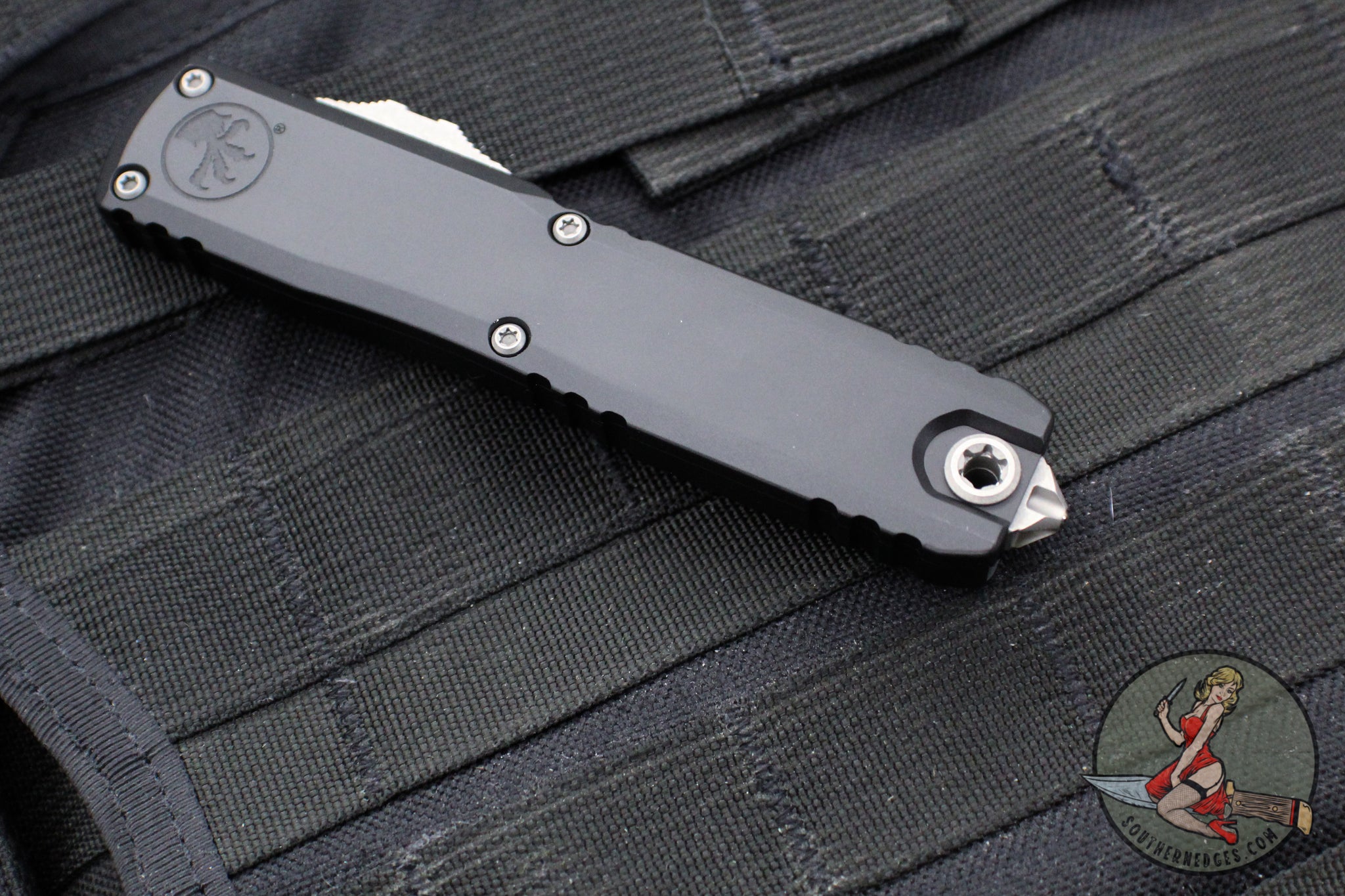 Microtech Zero Microtech Ultratech ZBP Zero Blade Play OTF Knife- Double Edge- Black ...