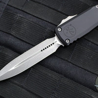 Microtech Ultratech ZBP Zero Blade Play OTF Knife- Double Edge- Black Handle- Apocalyptic Blade 1122-10 AP