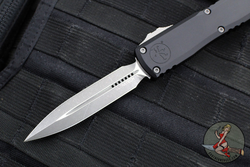 Microtech Zero Microtech Ultratech ZBP Zero Blade Play OTF Knife- Double Edge- Black ...