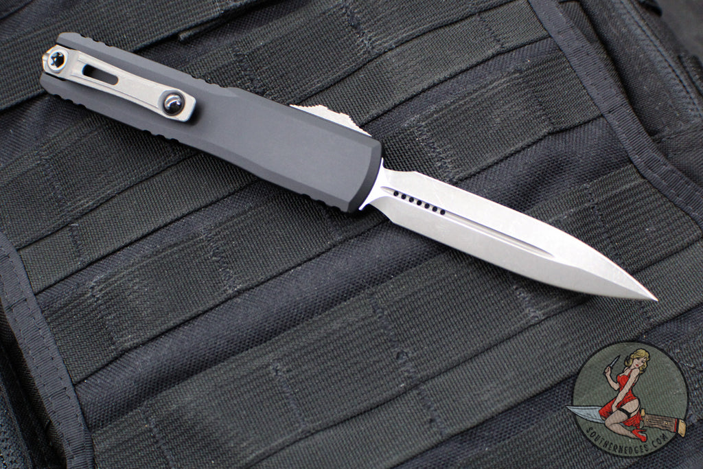 Microtech Zero Microtech Ultratech ZBP Zero Blade Play OTF Knife- Double Edge- Black ...