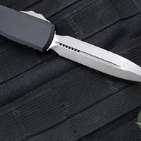 Microtech Ultratech ZBP Zero Blade Play OTF Knife- Double Edge- Black Handle- Apocalyptic Blade 1122-10 AP