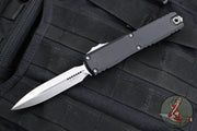 Microtech Ultratech ZBP Zero Blade Play OTF Knife- Double Edge- Black Handle- Stonewash Blade 1122-10