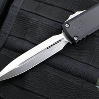 Microtech Ultratech ZBP Zero Blade Play OTF Knife- Double Edge- Black Handle- Stonewash Blade 1122-10