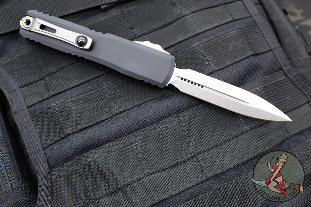 Zbp Microtech Ultratech ZBP Zero Blade Play OTF Knife- Double Edge- Black ...