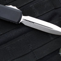 Microtech Ultratech ZBP Zero Blade Play OTF Knife- Double Edge- Black Handle- Stonewash Blade 1122-10