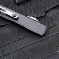 Microtech Ultratech ZBP Zero Blade Play OTF Knife- Double Edge- Black Handle- Stonewash Blade 1122-10