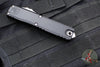 Microtech Ultratech ZBP Zero Blade Play OTF Knife- Double Edge- Black Handle- Stonewash Full Serrated Blade 1122-12