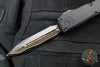 Microtech Ultratech ZBP Zero Blade Play OTF Knife- Double Edge- Black Handle- Baker Forge Tigermai Damascus Blade 1122-16 MS1