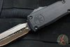 Microtech Ultratech ZBP Zero Blade Play OTF Knife- Double Edge- Black Handle- Baker Forge Tigermai Damascus Blade 1122-16 MS1