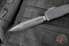 Microtech Ultratech ZBP Zero Blade Play OTF Knife- Double Edge- Shadow Edition- Black Handle- Black DLC Plain Edge Blade- DLC Hardware 1122-1 DLCTSH