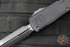 Microtech Ultratech ZBP Zero Blade Play OTF Knife- Double Edge- Shadow Edition- Black Handle- Black DLC Plain Edge Blade- DLC Hardware 1122-1 DLCTSH