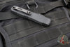 Microtech Ultratech ZBP Zero Blade Play OTF Knife- Double Edge- Shadow Edition- Black Handle- Black DLC Plain Edge Blade- DLC Hardware 1122-1 DLCTSH