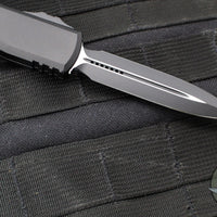 Microtech Ultratech ZBP Zero Blade Play OTF Knife- Double Edge- Tactical- Black Handle- Black Plain Edge Blade 1122-1 T