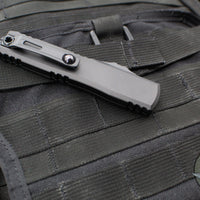 Microtech Ultratech ZBP Zero Blade Play OTF Knife- Double Edge- Tactical- Black Handle- Black Plain Edge Blade 1122-1 T