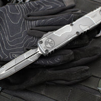 Microtech Ultratech ZBP Zero Blade Play OTF Knife- Double Edge- Urban Camo Comic Finished Handle And Plain Edge Blade 1122-1 UCCOMICS