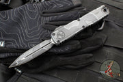 Microtech Ultratech ZBP Zero Blade Play OTF Knife- Double Edge- Urban Camo Comic Finished Handle And Plain Edge Blade 1122-1 UCCOMICS