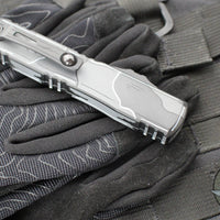 Microtech Ultratech ZBP Zero Blade Play OTF Knife- Double Edge- Urban Camo Comic Finished Handle And Plain Edge Blade 1122-1 UCCOMICS