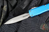 Microtech Ultratech OTF Knife- GEN IV- Double Edge- Blue Handle- Apocalyptic Finished Blade 11224-10 APBL