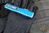 Microtech Ultratech OTF Knife- GEN IV- Double Edge- Blue Handle- Apocalyptic Finished Blade 11224-10 APBL