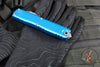 Microtech Ultratech OTF Knife- GEN IV- Double Edge- Blue Handle- Apocalyptic Finished Blade 11224-10 APBL