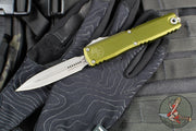 Microtech Ultratech OTF Knife- GEN IV- Double Edge- OD Green Handle- Apocalyptic Finished Blade 11224-10 APOD