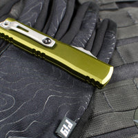 Microtech Ultratech OTF Knife- GEN IV- Double Edge- OD Green Handle- Apocalyptic Finished Blade 11224-10 APOD