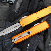 Microtech Ultratech OTF Knife- GEN IV- Double Edge- Orange Handle- Apocalyptic Finished Blade 11224-10 APOR