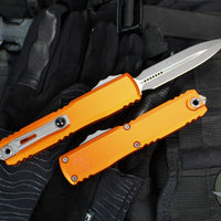 Microtech Ultratech OTF Knife- GEN IV- Double Edge- Orange Handle- Apocalyptic Finished Blade 11224-10 APOR