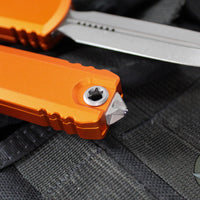 Microtech Ultratech OTF Knife- GEN IV- Double Edge- Orange Handle- Apocalyptic Finished Blade 11224-10 APOR