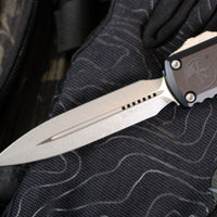 Microtech Ultratech OTF Knife- GEN IV- Double Edge- Black Handle- Apocalyptic Finished Blade 11224-10 AP