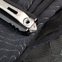Microtech Ultratech OTF Knife- GEN IV- Double Edge- Black Handle- Apocalyptic Finished Blade 11224-10 AP