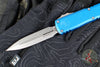 Microtech Ultratech OTF Knife- GEN IV- Double Edge- Blue Handle- Stonewash Finished Blade 11224-10 BL