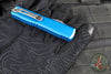 Microtech Ultratech OTF Knife- GEN IV- Double Edge- Blue Handle- Stonewash Finished Blade 11224-10 BL