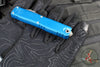 Microtech Ultratech OTF Knife- GEN IV- Double Edge- Blue Handle- Stonewash Finished Blade 11224-10 BL