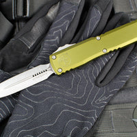 Microtech Ultratech OTF Knife- GEN IV- Double Edge- OD Green Handle- Stonewash Finished Blade 11224-10 OD