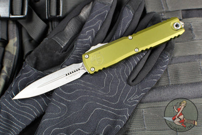 Microtech Ultratech OTF Knife- GEN IV- Double Edge- OD Green Handle- Stonewash Finished Blade 11224-10 OD