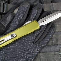 Microtech Ultratech OTF Knife- GEN IV- Double Edge- OD Green Handle- Stonewash Finished Blade 11224-10 OD