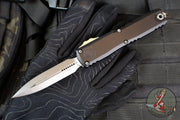 Microtech Ultratech OTF Knife- GEN IV- Double Edge- Black Handle- Stonewash Finished Blade 11224-10