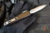 Microtech Ultratech OTF Knife- GEN IV- Double Edge- Black Handle- Stonewash Finished Blade 11224-10