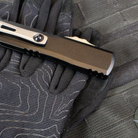 Microtech Ultratech OTF Knife- GEN IV- Double Edge- Black Handle- Stonewash Finished Blade 11224-10