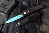 Microtech Ultratech OTF Knife- GEN IV- Double Edge- Jedi Knight Handle- Blue Finished Plain Edge Blade 11224-1 JK