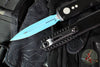 Microtech Ultratech OTF Knife- GEN IV- Double Edge- Jedi Knight Handle- Blue Finished Plain Edge Blade 11224-1 JK