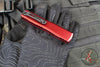 Microtech Ultratech OTF Knife- GEN IV- Double Edge- Merlot Handle- Black Finished Plain Edge Blade 11224-1 MR