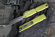 Microtech Ultratech OTF Knife- GEN IV- Double Edge- OD Green Handle- Black Finished Plain Edge Blade 11224-1 OD