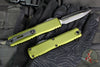 Microtech Ultratech OTF Knife- GEN IV- Double Edge- OD Green Handle- Black Finished Plain Edge Blade 11224-1 OD