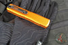Microtech Ultratech OTF Knife- GEN IV- Double Edge- Orange Handle- Black Finished Plain Edge Blade 11224-1 OR