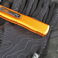 Microtech Ultratech OTF Knife- GEN IV- Double Edge- Orange Handle- Black Finished Plain Edge Blade 11224-1 OR
