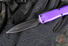 Microtech Ultratech OTF Knife- GEN IV- Double Edge- Purple Handle- Black Finished Plain Edge Blade 11224-1 PU