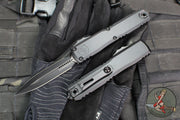 Microtech Ultratech OTF Knife- GEN IV- Tactical- Double Edge- Black Handle- Black Finished Plain Edge Blade 11224-1 T